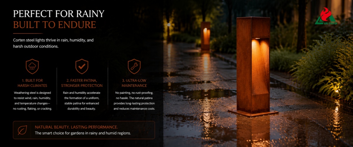 Why Rusted Steel Lights are Particularly Suitable for Rainy and Humid Regions